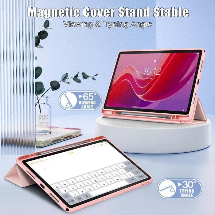 For Lenovo Tab M11 Case Skin-Touch Tri-fold Stand Tablet Smart Cover - Pink - buy-cases