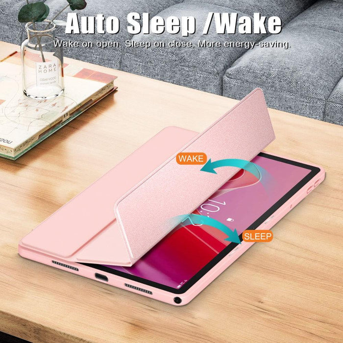 For Lenovo Tab M11 Case Skin-Touch Tri-fold Stand Tablet Smart Cover - Pink - buy-cases