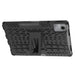 For Lenovo Tab M11 Case Tire Texture Shockproof TPU+PC Tablet Cover with Kickstand - Black - buy-cases