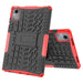 For Lenovo Tab M11 Case Tire Texture Shockproof TPU+PC Tablet Cover with Kickstand - Red - buy-cases