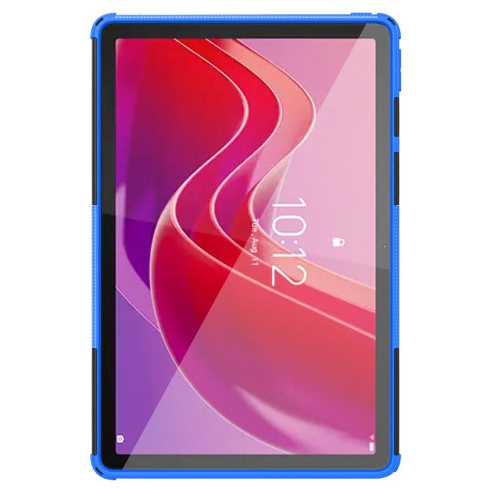 For Lenovo Tab M11 Case Tire Texture Shockproof TPU+PC Tablet Cover with Kickstand - Blue - buy-cases