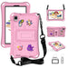 For Samsung Galaxy Tab A9 8.7 / Tab A7 Lite 8.7 Tablet Case Kickstand EVA Cover with Shoulder Strap - Pink - buy-cases