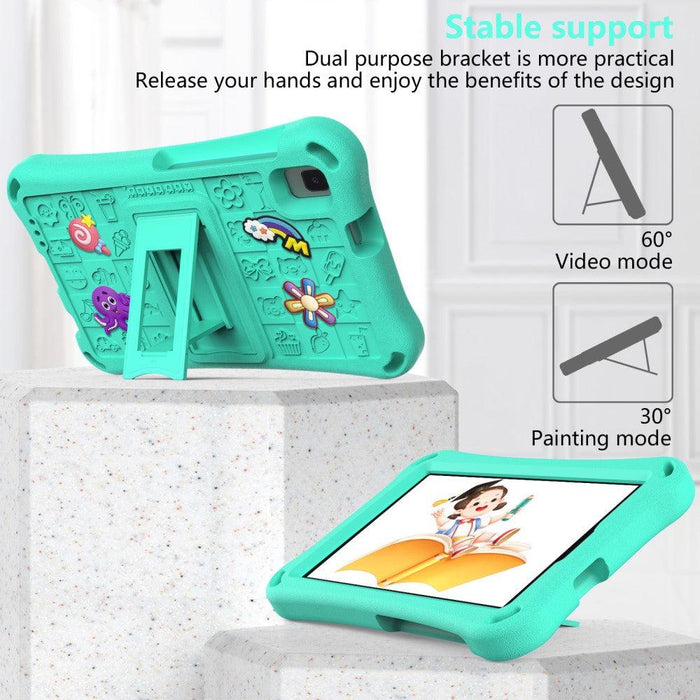 For Samsung Galaxy Tab A9 8.7 / Tab A7 Lite 8.7 Tablet Case Kickstand EVA Cover with Shoulder Strap - Mint Green - buy-cases