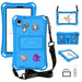 For Samsung Galaxy Tab A9 8.7 / Tab A7 Lite 8.7 Tablet Case Kickstand EVA Cover with Shoulder Strap - Sky Blue - buy-cases