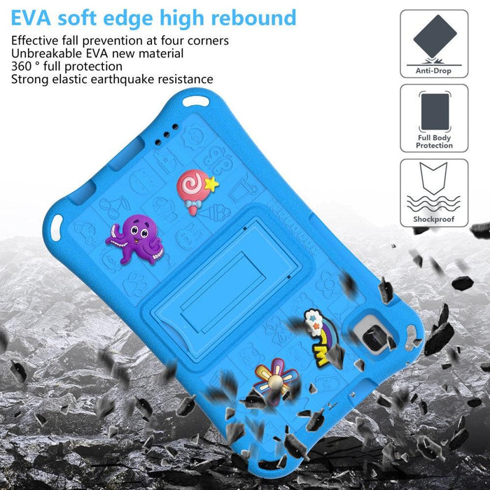 For Samsung Galaxy Tab A9 8.7 / Tab A7 Lite 8.7 Tablet Case Kickstand EVA Cover with Shoulder Strap - Sky Blue - buy-cases