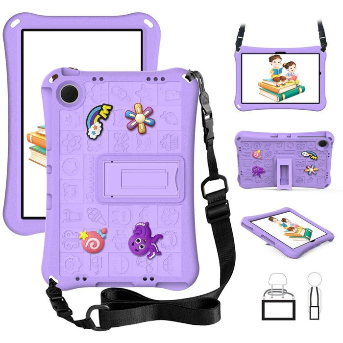 For Samsung Galaxy Tab A9 plus 11 Case EVA Tablet Kickstand Cover with Shoulder Strap - Light Purple - buy-cases