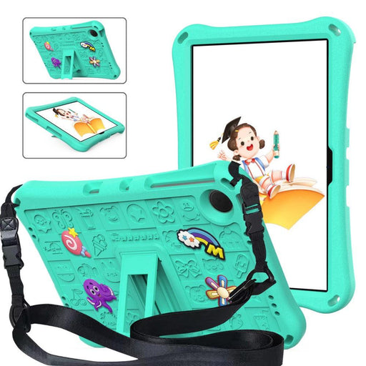 For Samsung Galaxy Tab A9 plus 11 Case EVA Tablet Kickstand Cover with Shoulder Strap - Mint Green - buy-cases