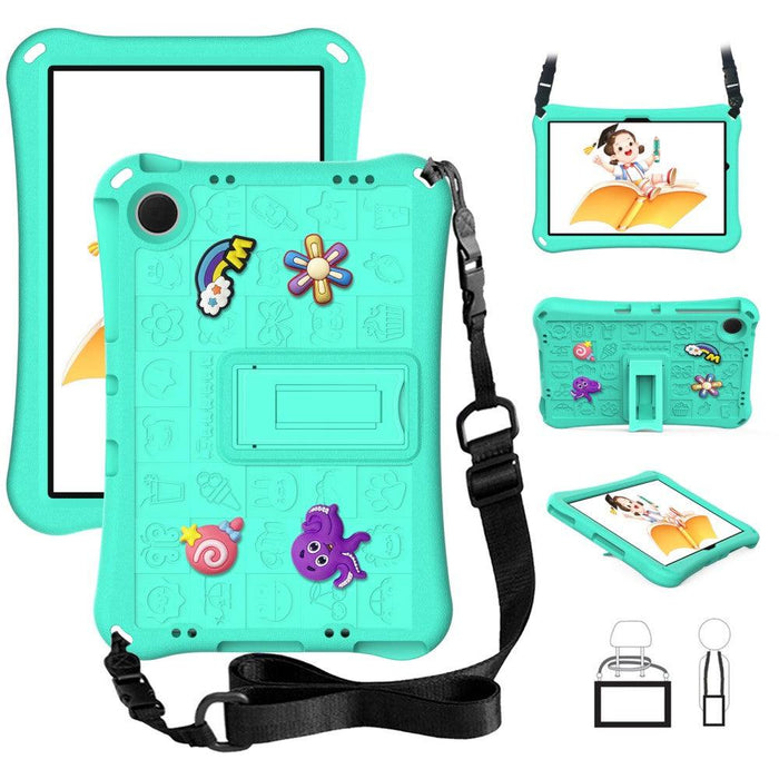 For Samsung Galaxy Tab A9 plus 11 Case EVA Tablet Kickstand Cover with Shoulder Strap - Mint Green - buy-cases